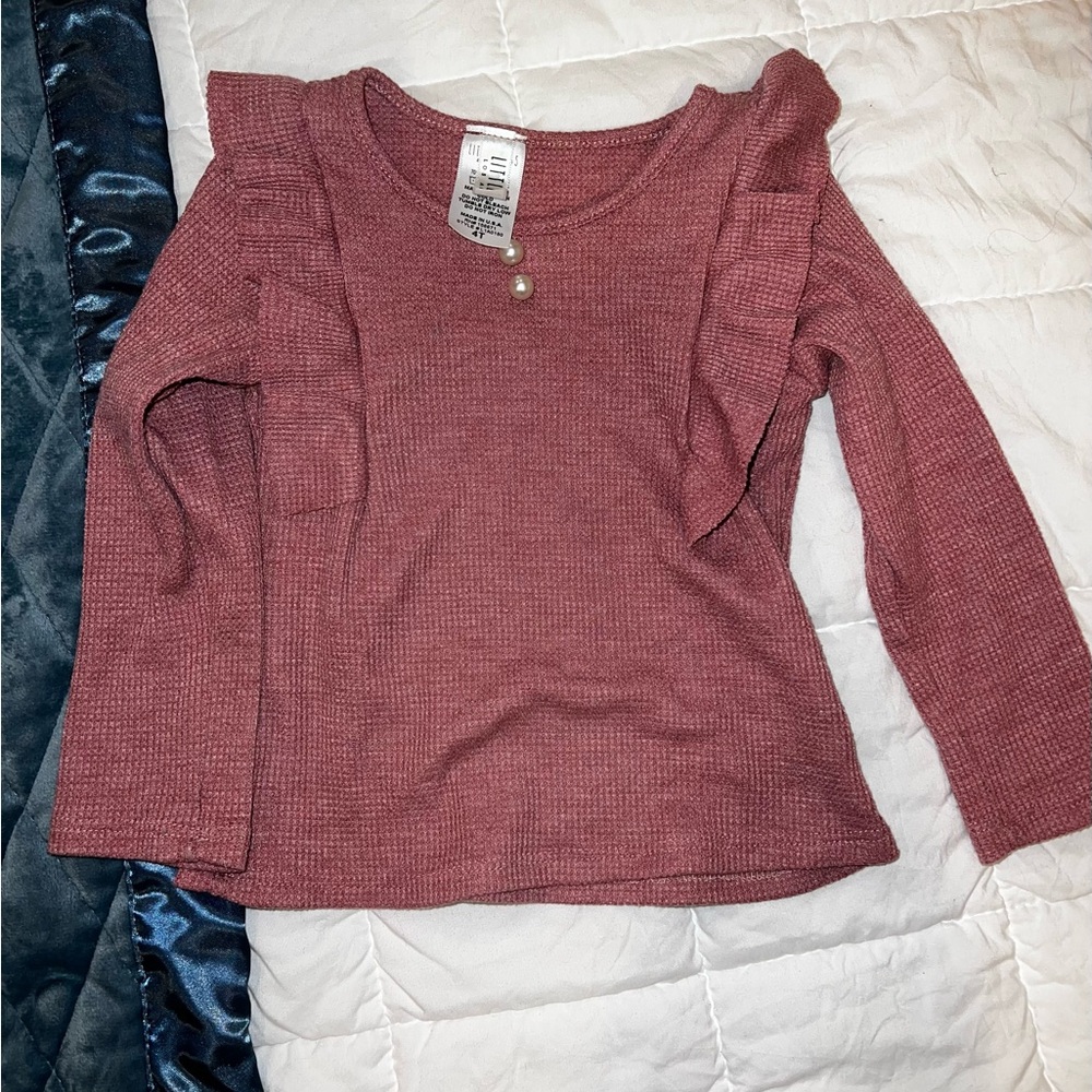 Little Miss Ruffled Long Sleeve Top